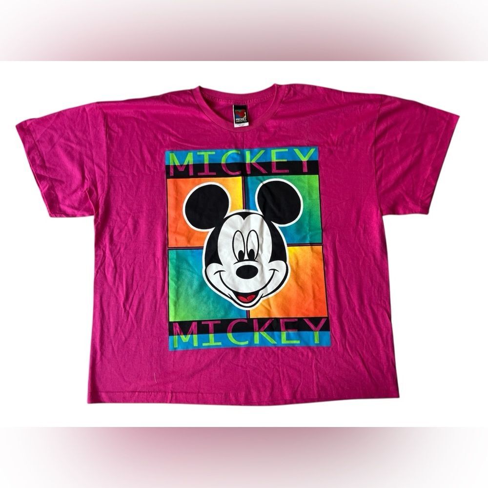 Vintage NWT Mickey Unlimited Pink Short Sleeve Graphic Cotton T Shirt Womens 2X
